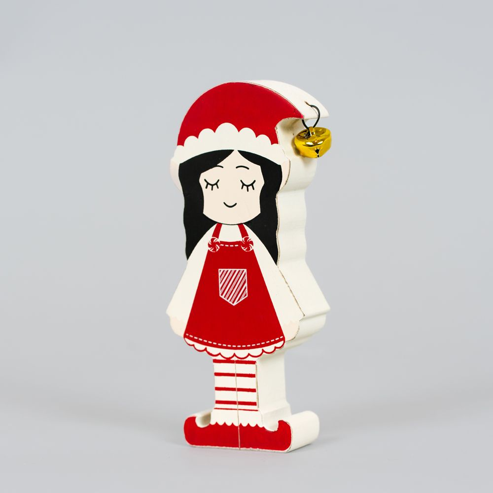 6" Chunky Wood Shape - Girl Elf