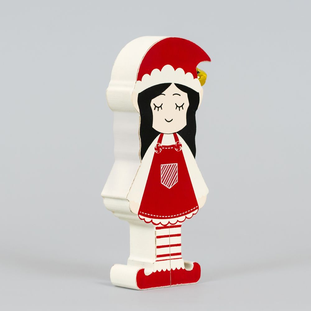 6" Chunky Wood Shape - Girl Elf