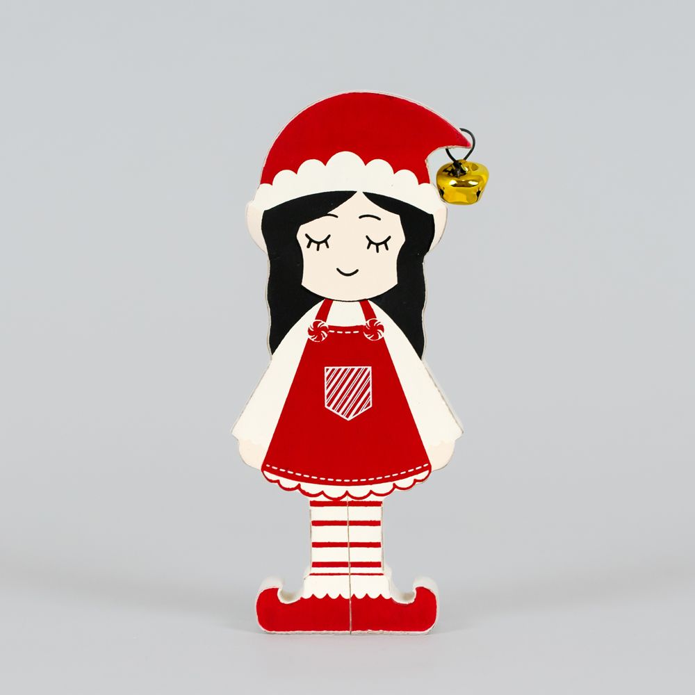 6" Chunky Wood Shape - Girl Elf