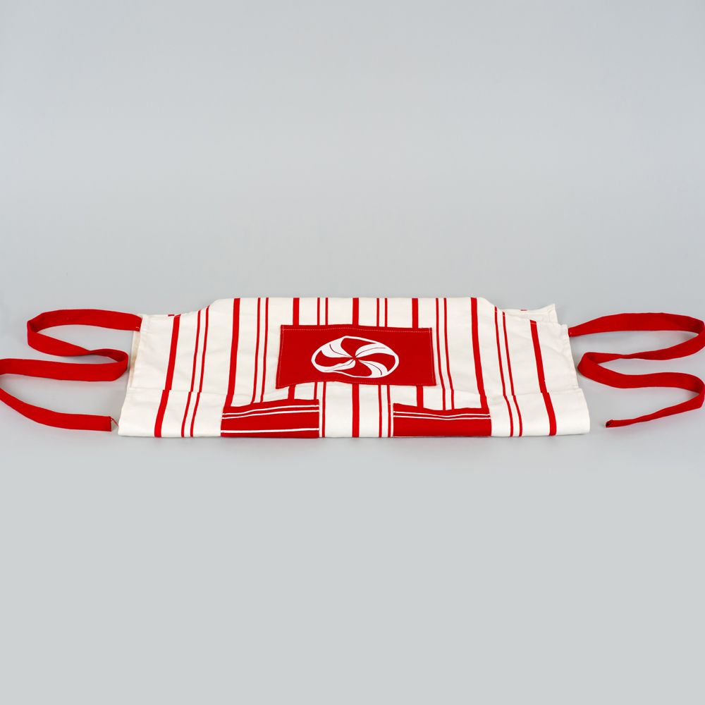25x35 cotton apron (PEPPERMINT) rd/wh