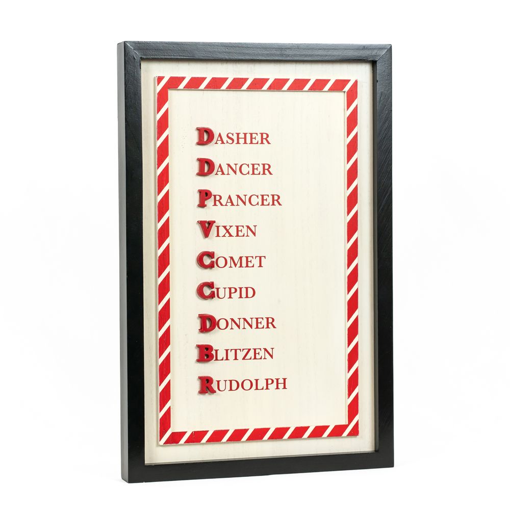 13" x 20" Reversible Wood Frame Sign - Reindeer/Daisy | Multicolor