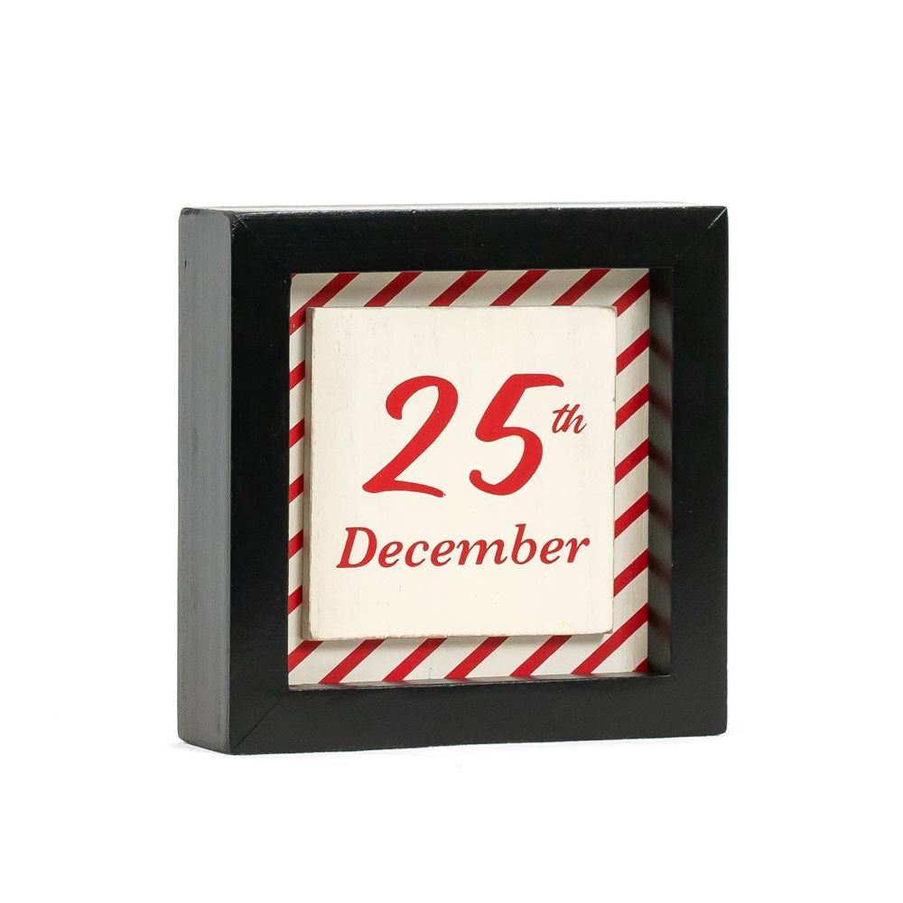 5x5x1.5 rvs wood frame sign (DECEMBER/PLANT)