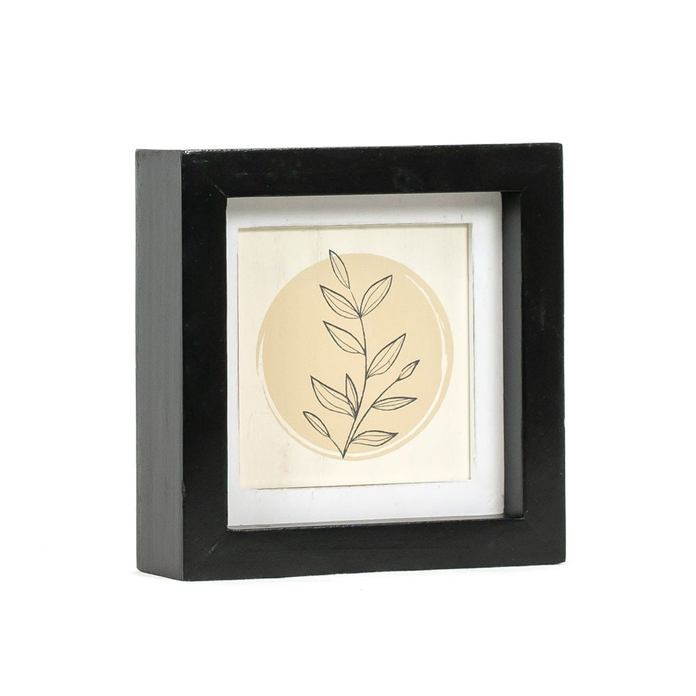 5" Reversible Wood Frame Sign - 25th December/Plant
