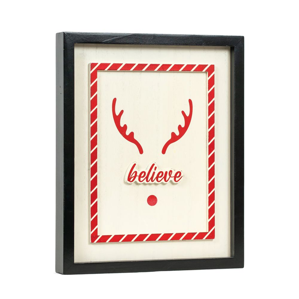 10" x 13" Reversible Wood Frame Sign - Believe/Sun | Multicolor