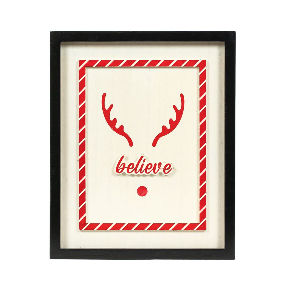 10" x 13" Reversible Wood Frame Sign - Believe/Sun | Multicolor