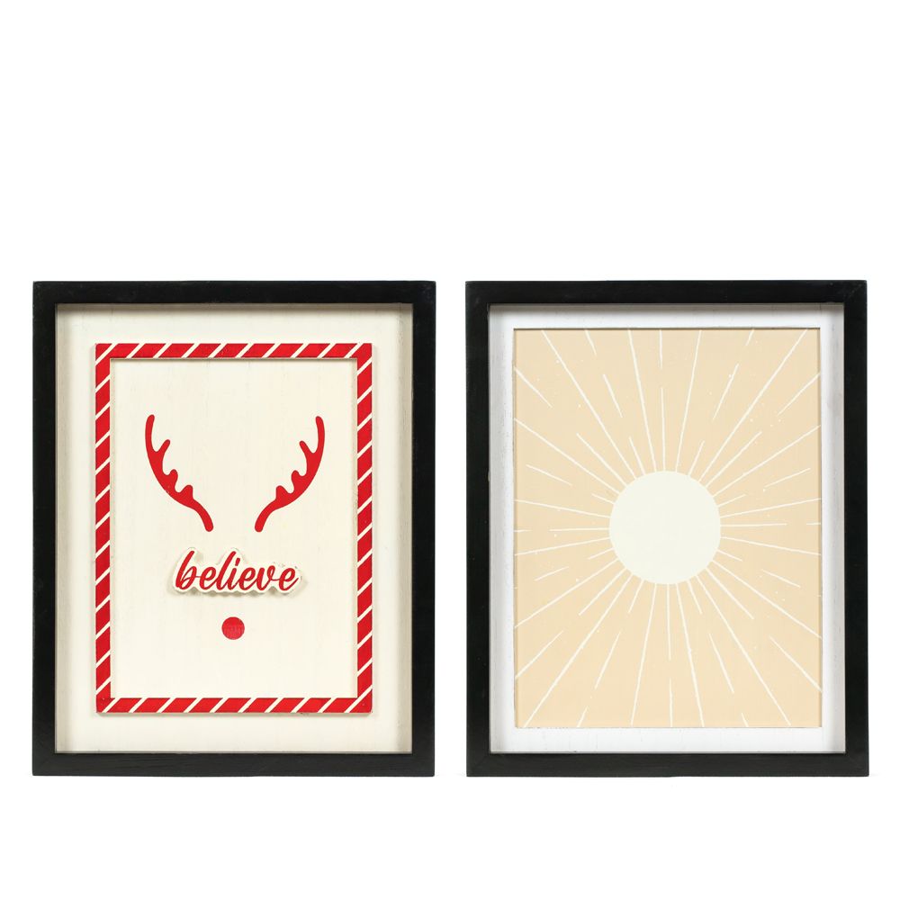 10x13x1.5 rvs wood frame sign (BELIEVE/SUN)