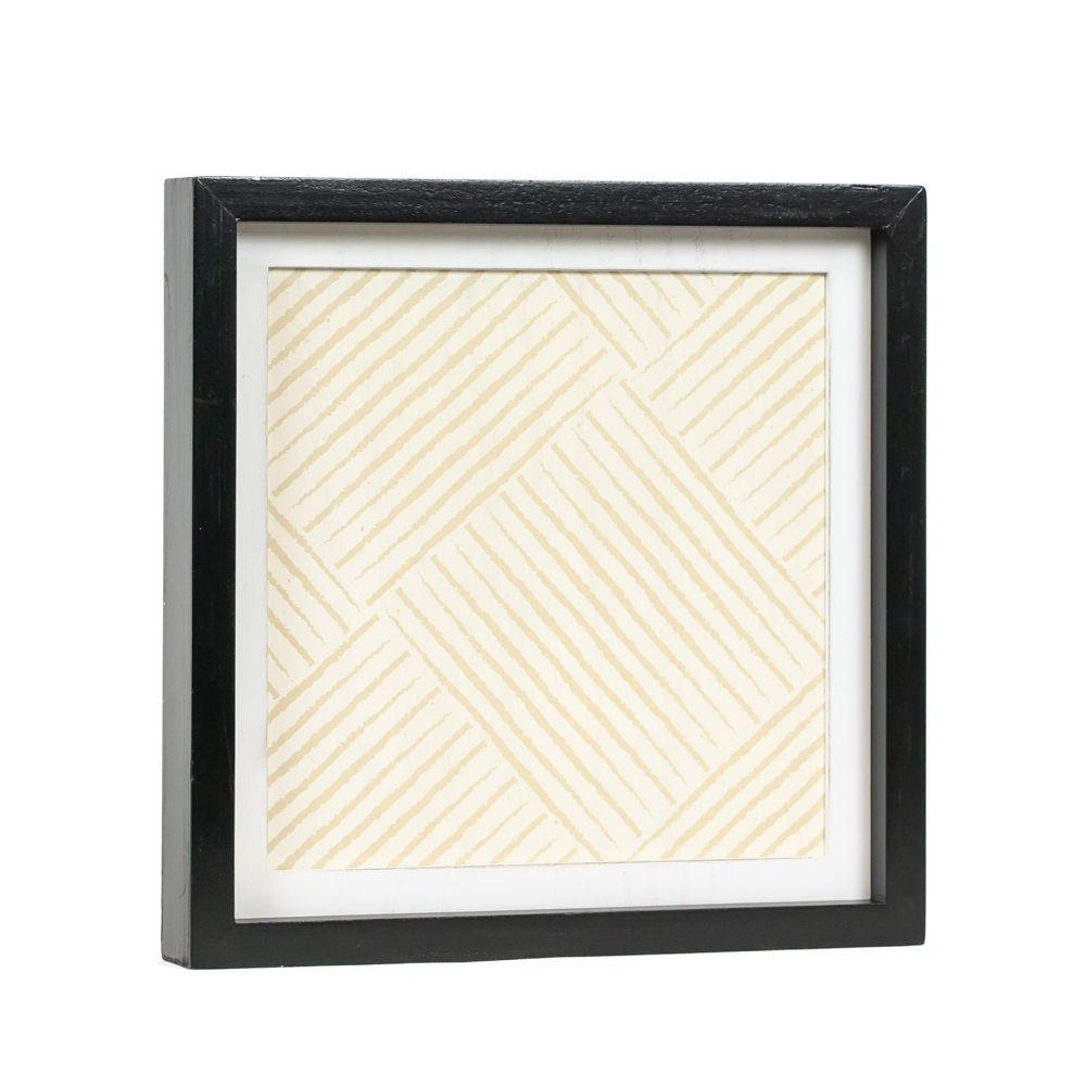 10" Reversible Wood Frame Sign - Tree/Stripe | Multicolor