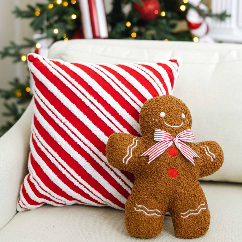 16" Reversible Pillow - Stripe | Red and White