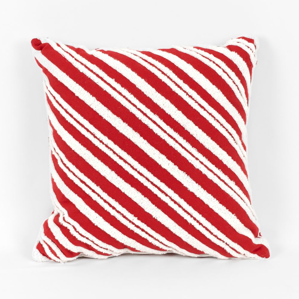 16" Reversible Pillow - Stripe | Red and White