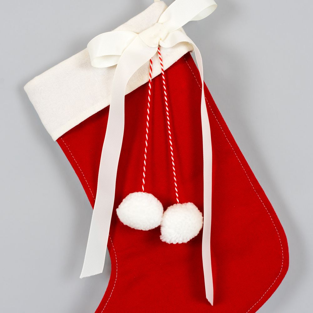 12" x 18" Canvas Stocking - Holiday | Red