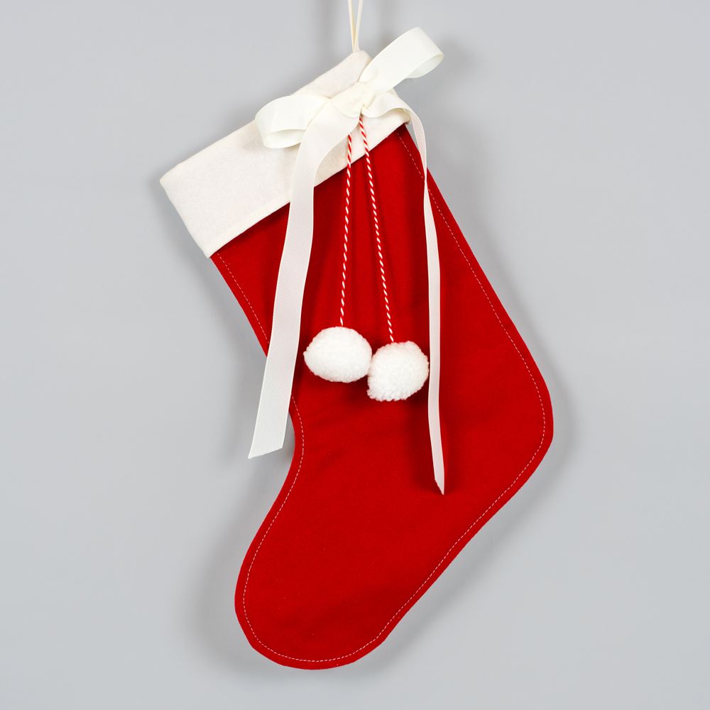 12" x 18" Canvas Stocking - Holiday | Red
