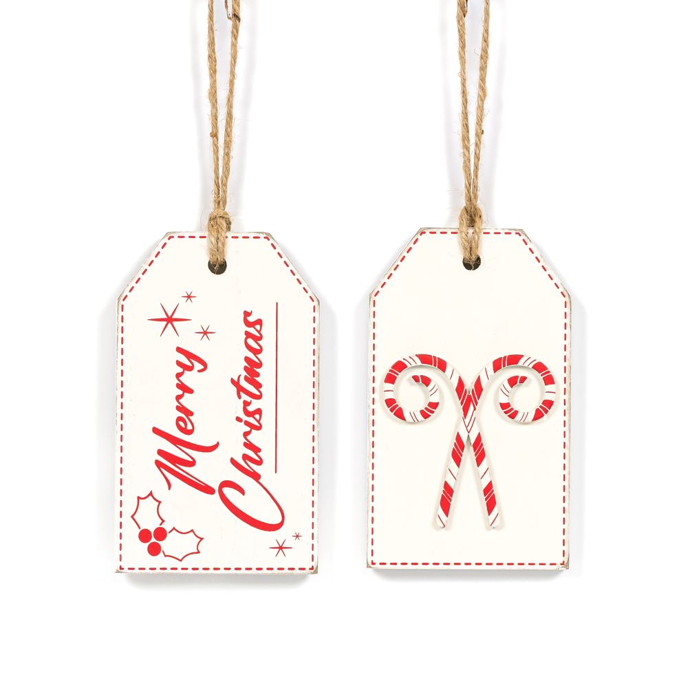 3x5x.5 rvs wood tag (MERRY/CANDY) rd/wh