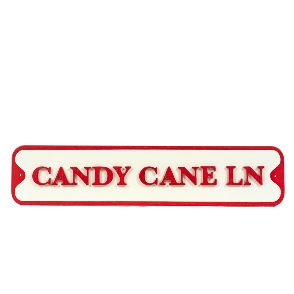 23x5x.5 wood sign (CANDY) rd/wh