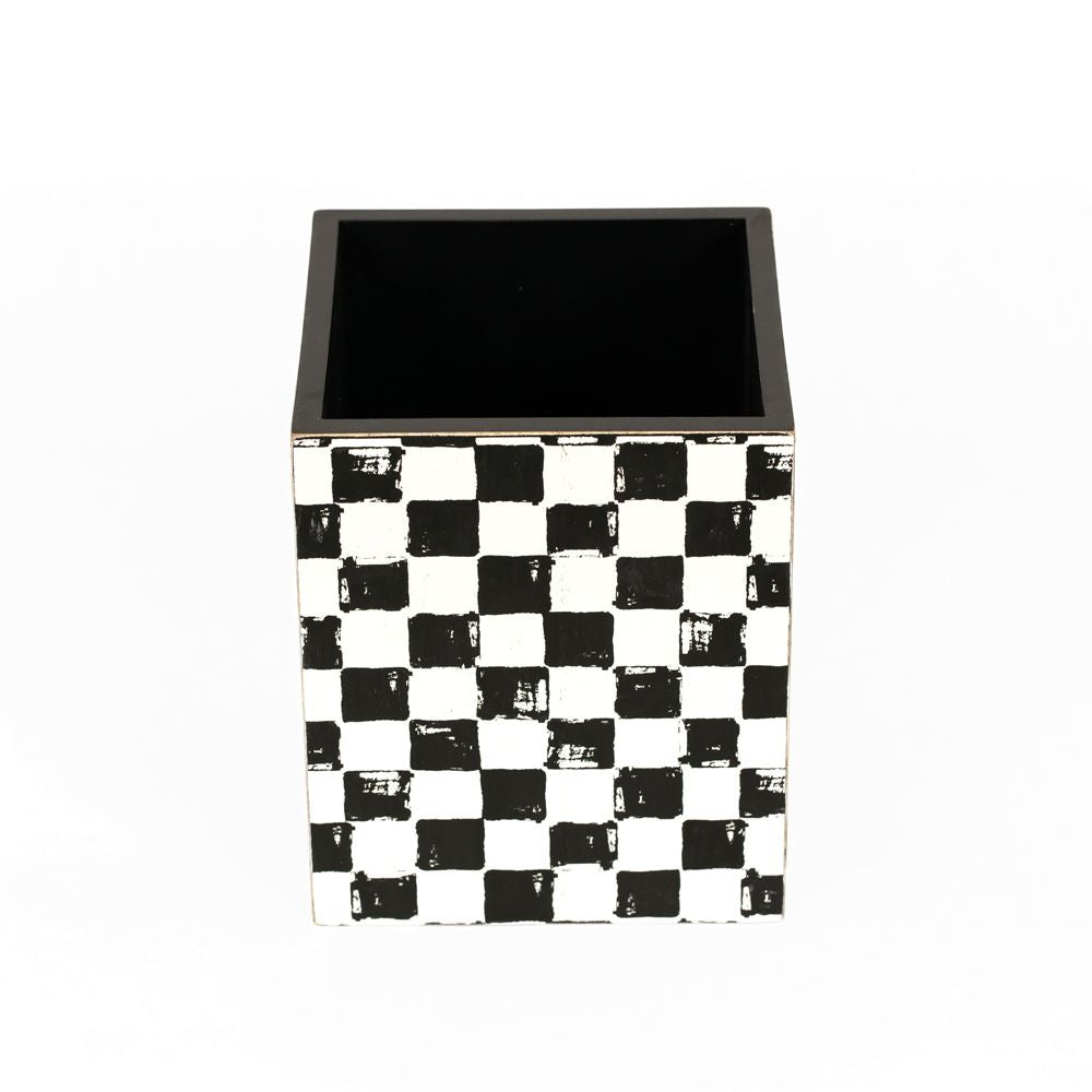 7" x 6" Wood Planter Box - Checkerboard