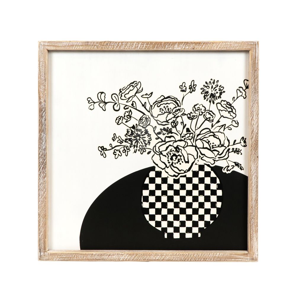 19" Reversible Wood Frame Sign - Gift/Flower | Multicolor