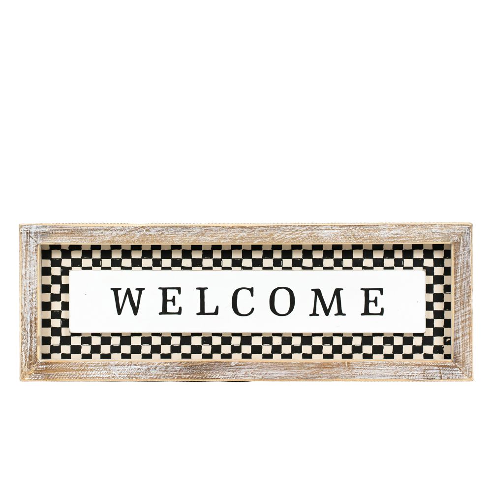17" x 6" Reversible Wood Frame Sign - Train/Welcome | Multicolor