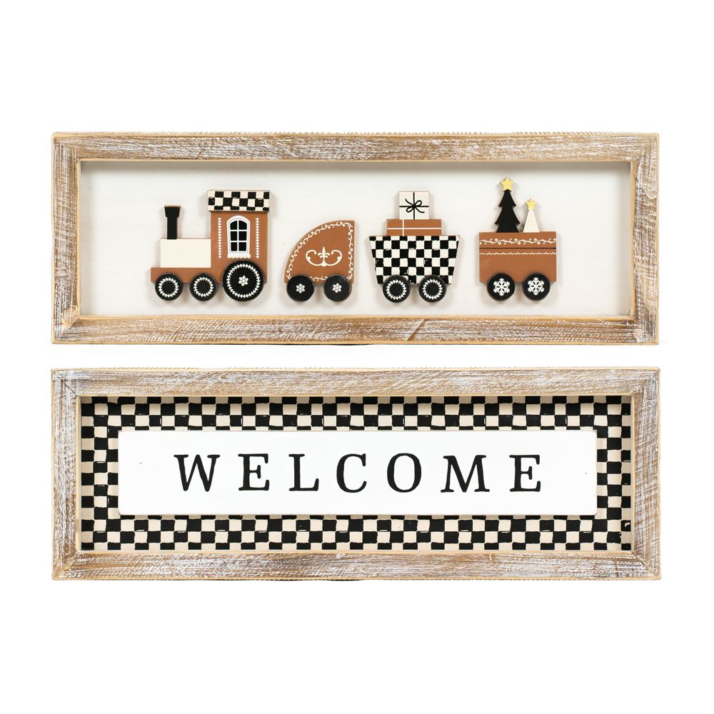 17x6x1.5 rvs wood frame sign (TRAIN/WELCOME)
