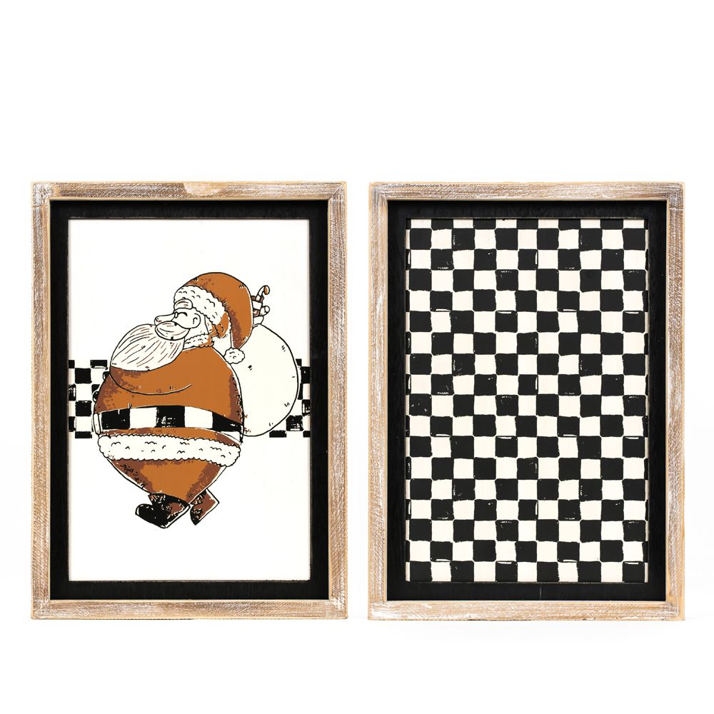 10x14x1.5 rvs wood frame sign (SANTA/CHECK)