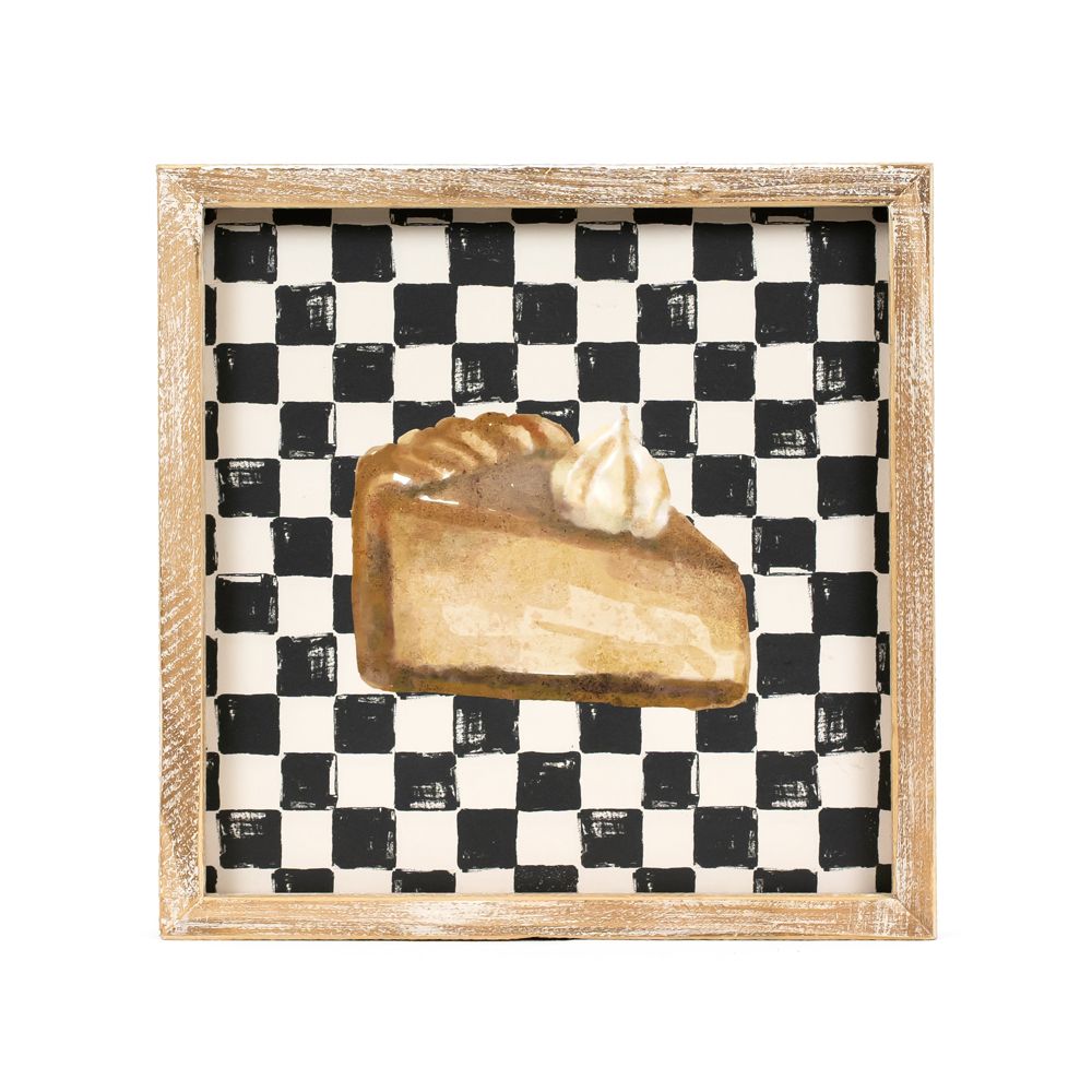 10" Reversible Wood Frame Sign - Pumpkin and Pie | Multicolor | Sweet and Spooky