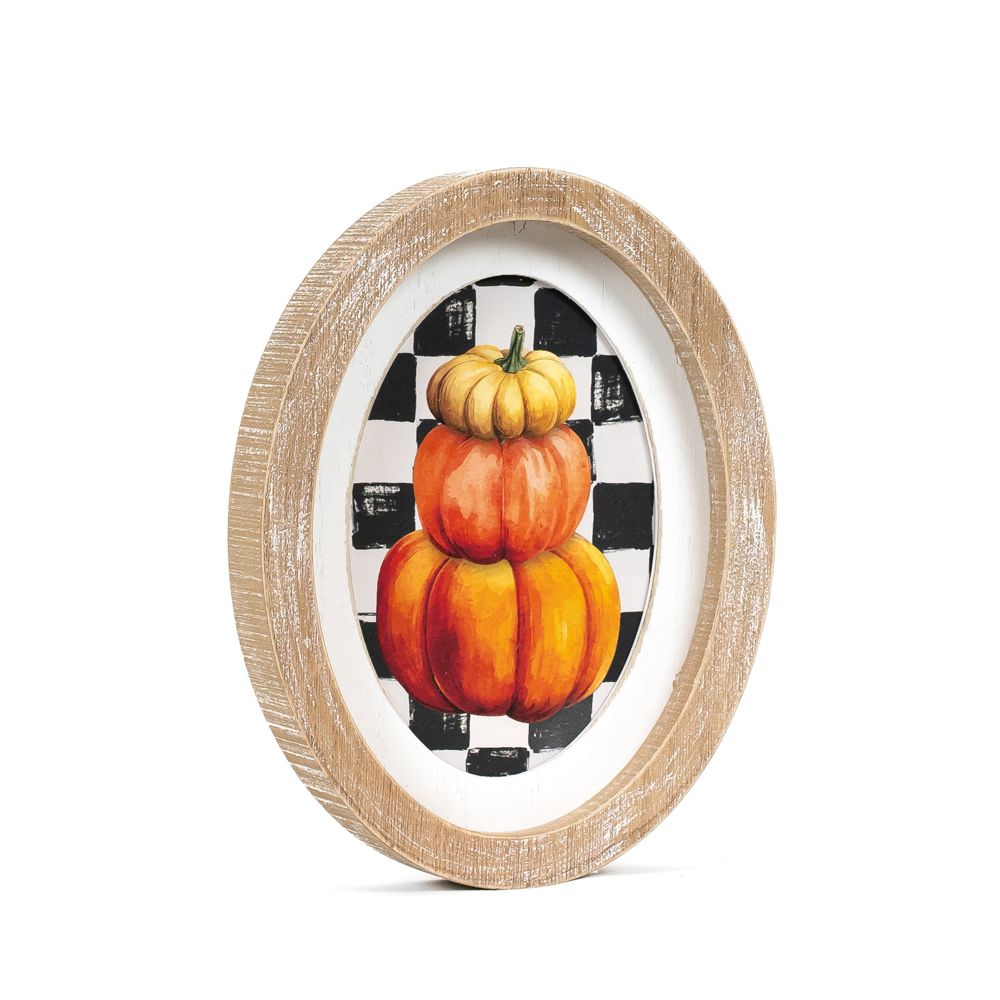 6" x 8" Wood Frame Sign - Pumpkin | Multicolor