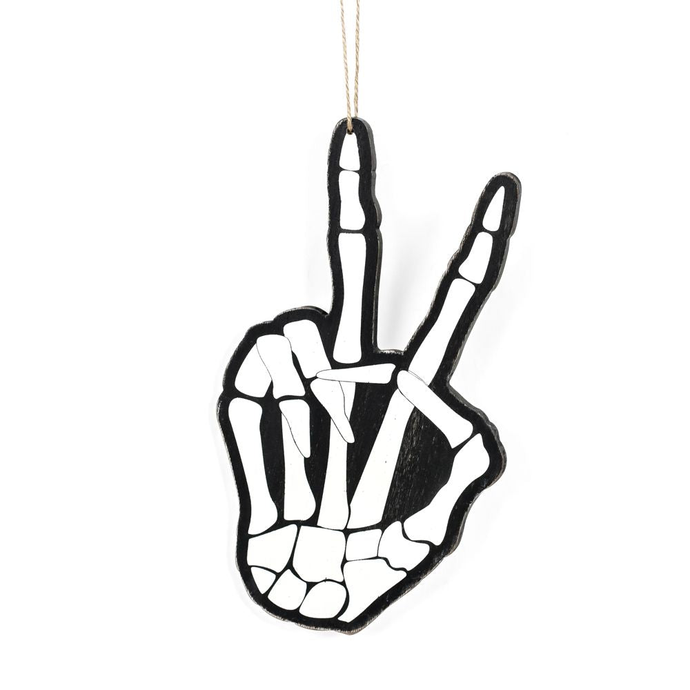 6x10x.25 wood ornament (PEACE) bk/wh