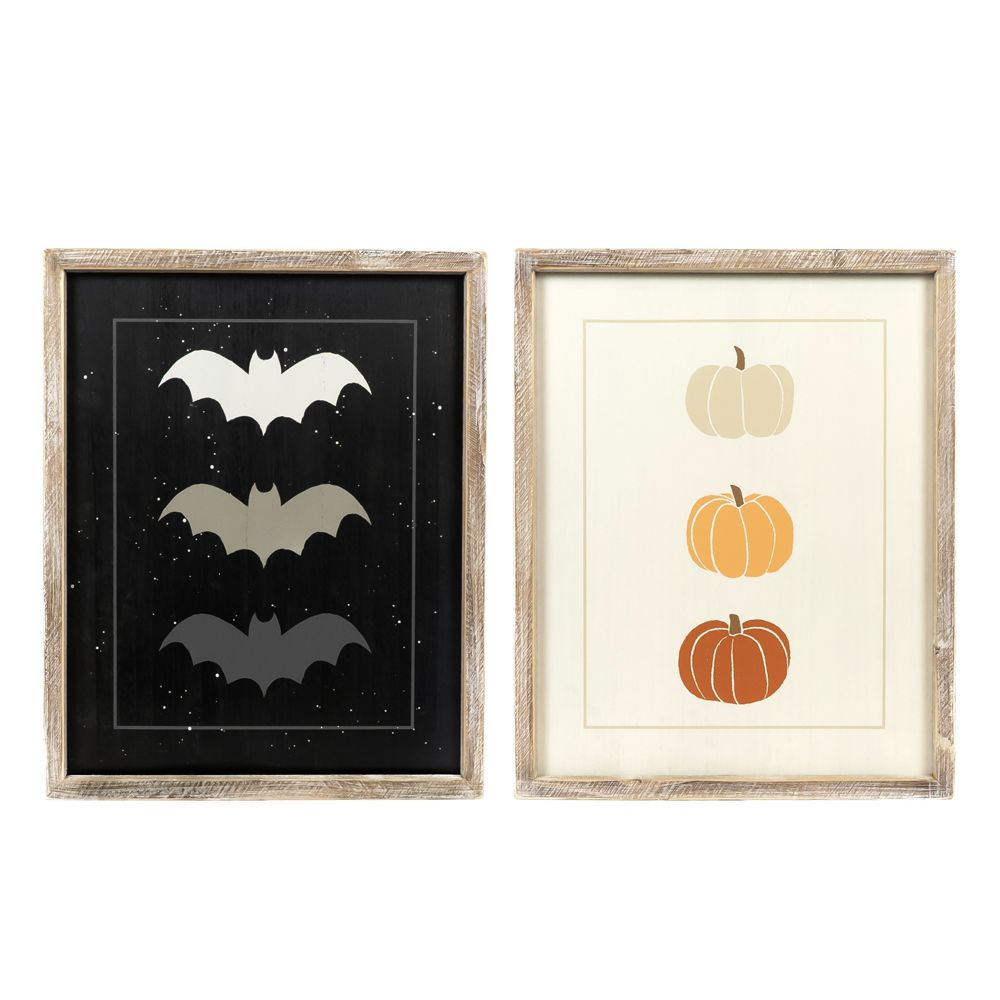 16x20x1.5 rvs wood frame sign (BAT/PUMPKIN)
