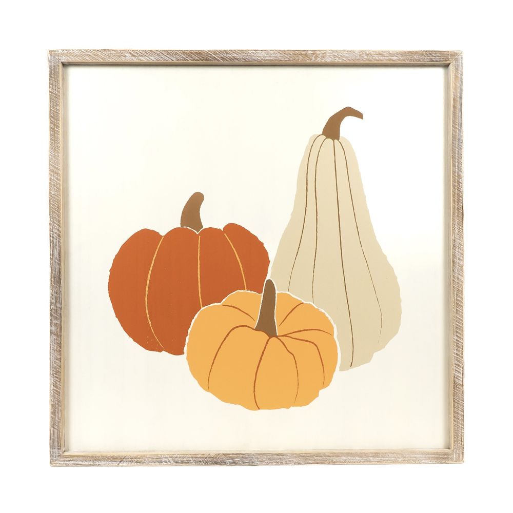 24" Reversible Wood Frame Sign - Web and Gourd | Multicolor | Sweet and Spooky