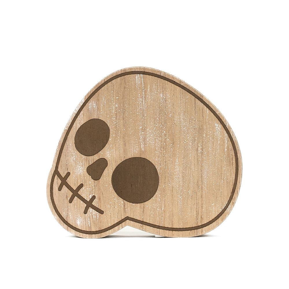 6" Reversible Chunky Wood Shape - Skull | Sweet and Spooky Collection