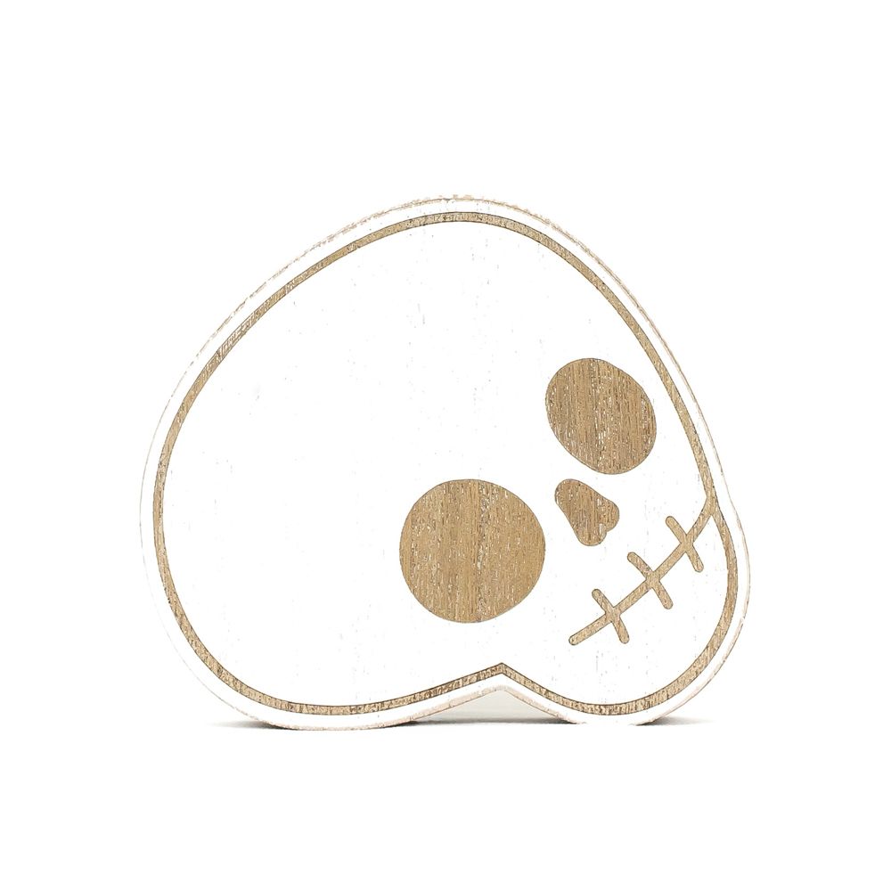 6" Reversible Chunky Wood Shape - Skull | Sweet and Spooky Collection