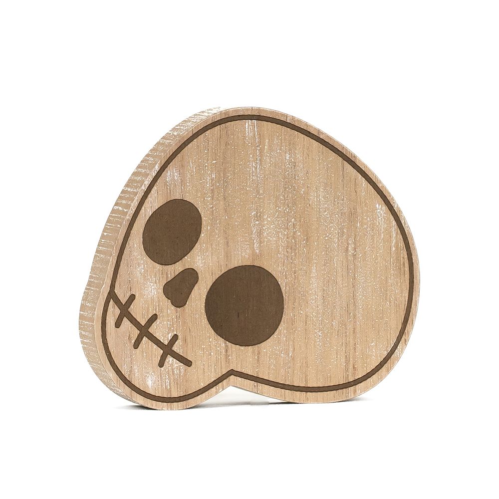 6" Reversible Chunky Wood Shape - Skull | Sweet and Spooky Collection