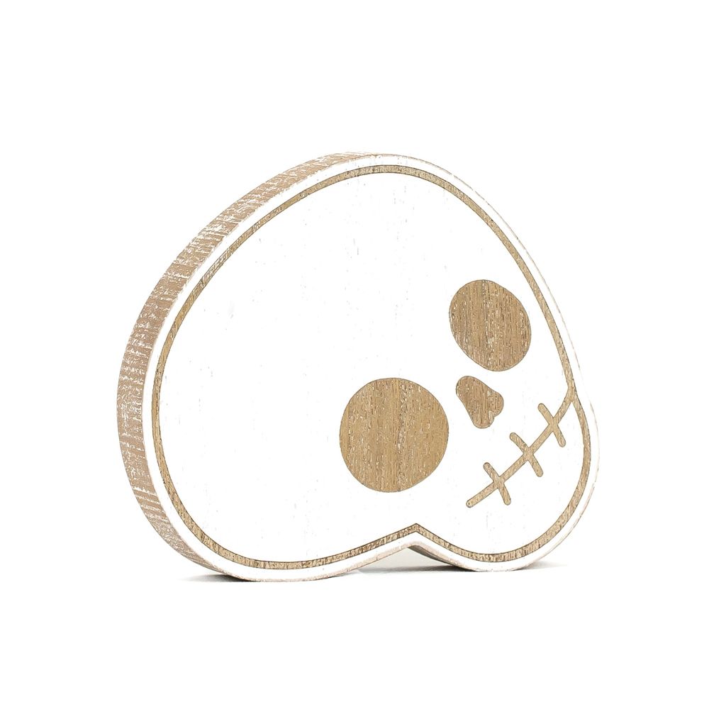 6" Reversible Chunky Wood Shape - Skull | Sweet and Spooky Collection