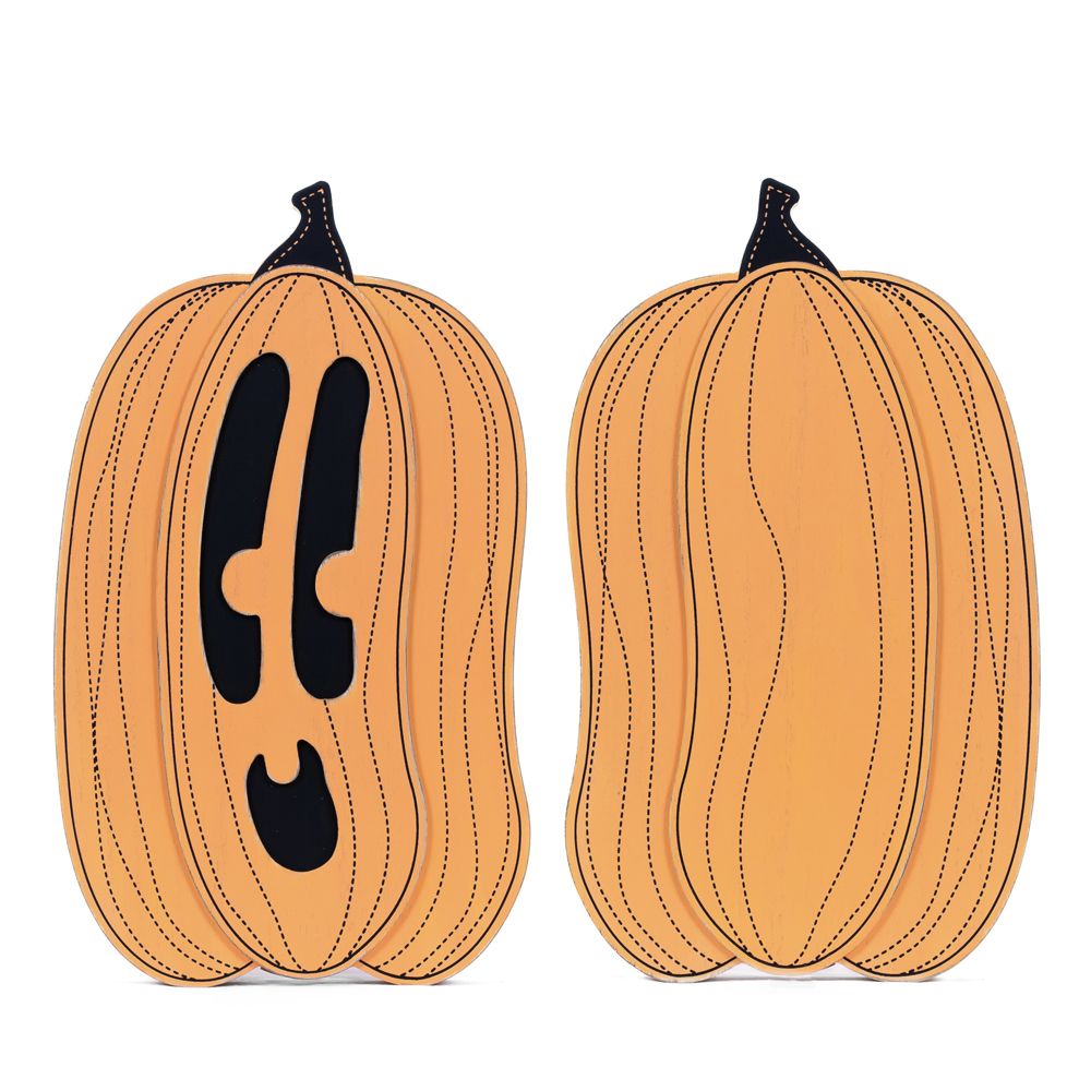 8x13x1.25 chunky wood shape (JACKOLANTERN) or/bk