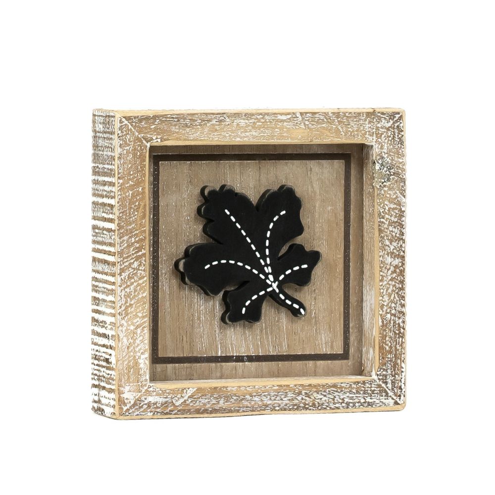 5" Reversible Wood Frame Sign - Flower/Thankful