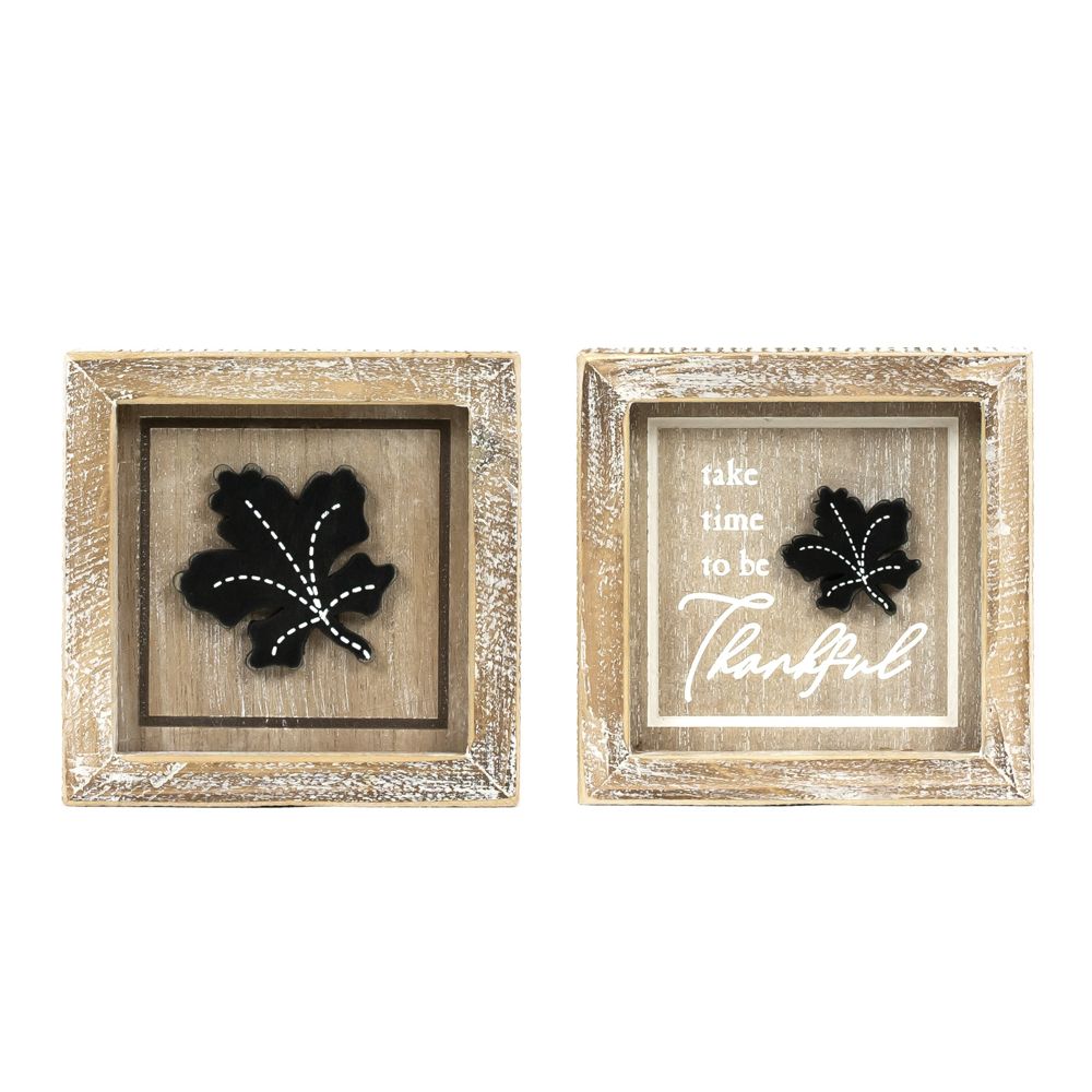 5x5x1.5 rvs wood frame sign (FLOWER/THANKFUL)