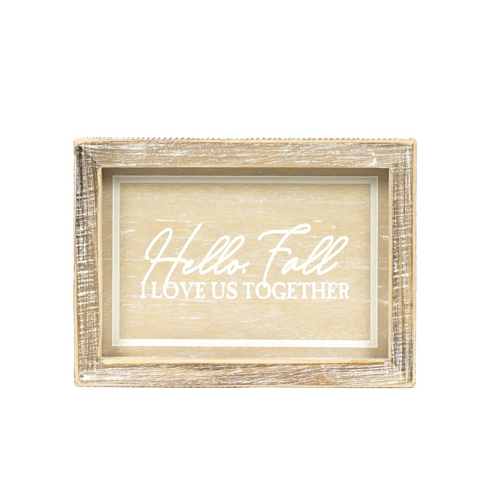 7" x 5" Reversible Wood Frame Sign - Halloween/Hello Fall | Multicolor