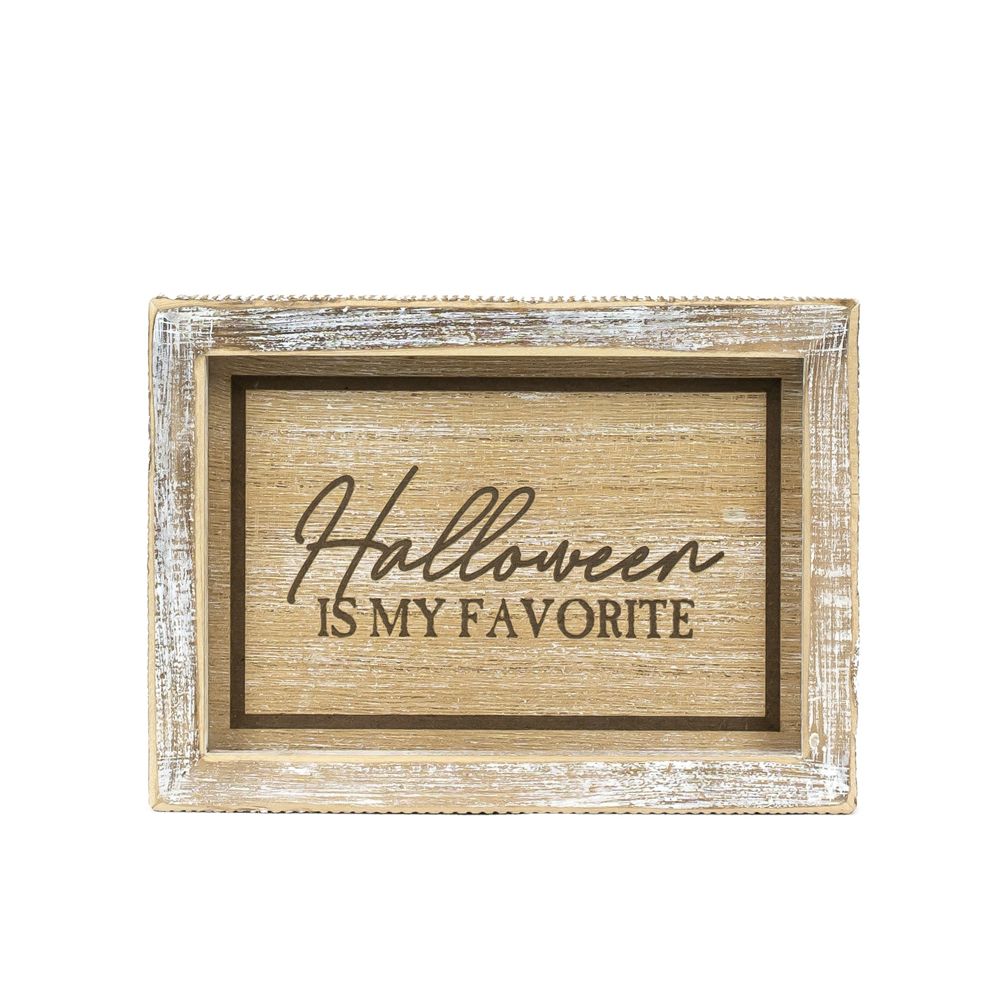 7" x 5" Reversible Wood Frame Sign - Halloween/Hello Fall | Multicolor
