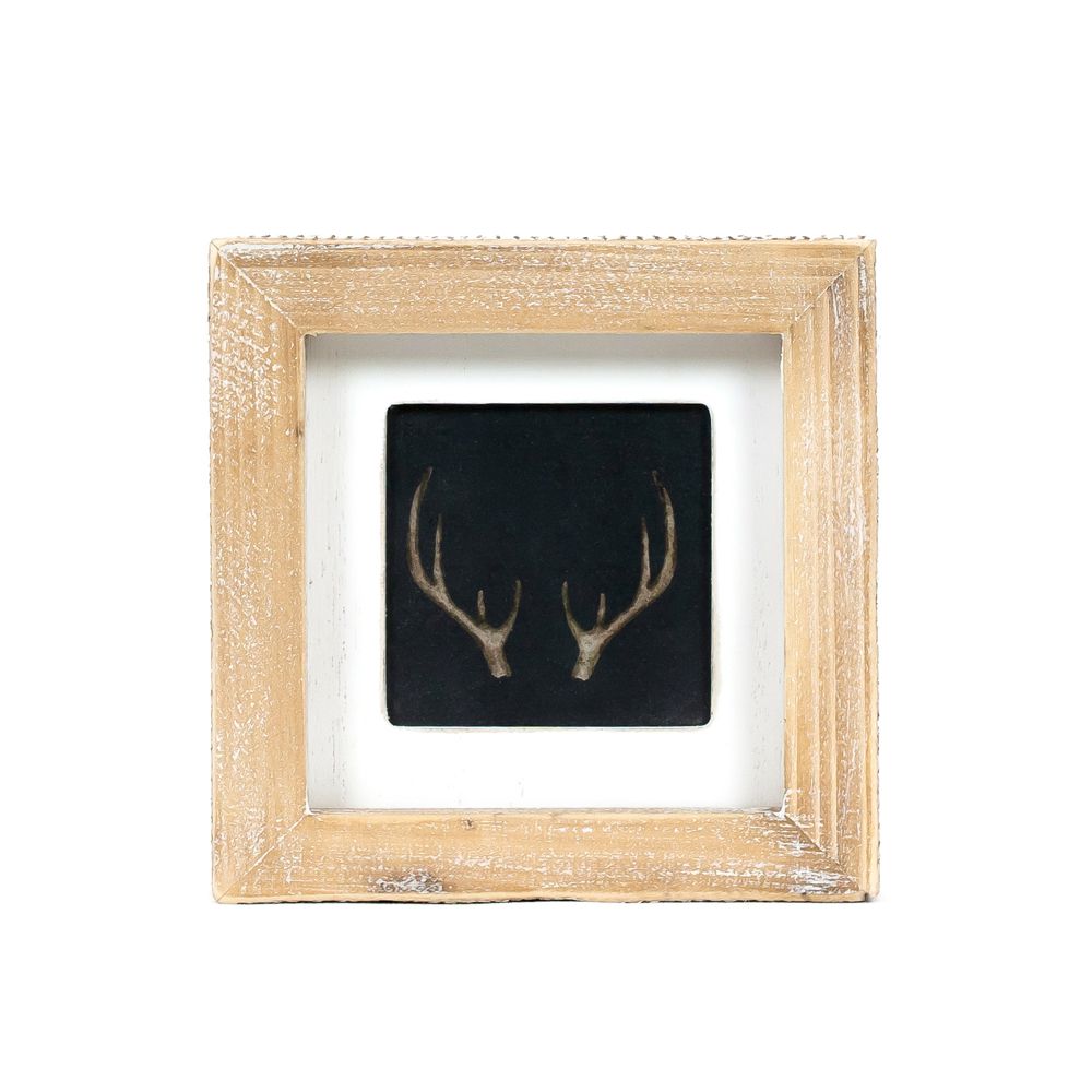 5" Reversible Wood Frame Sign - Antler/Mushroom