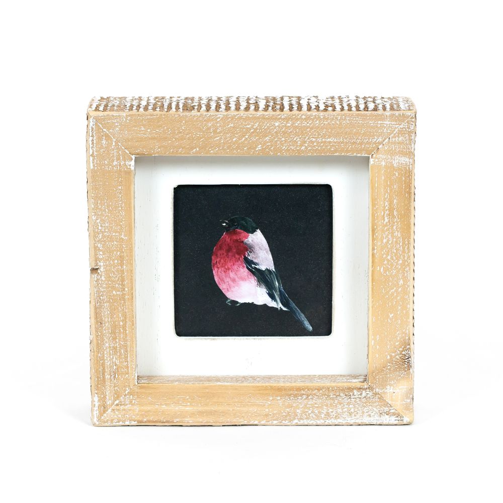 5" Reversible Wood Frame Sign - Bird