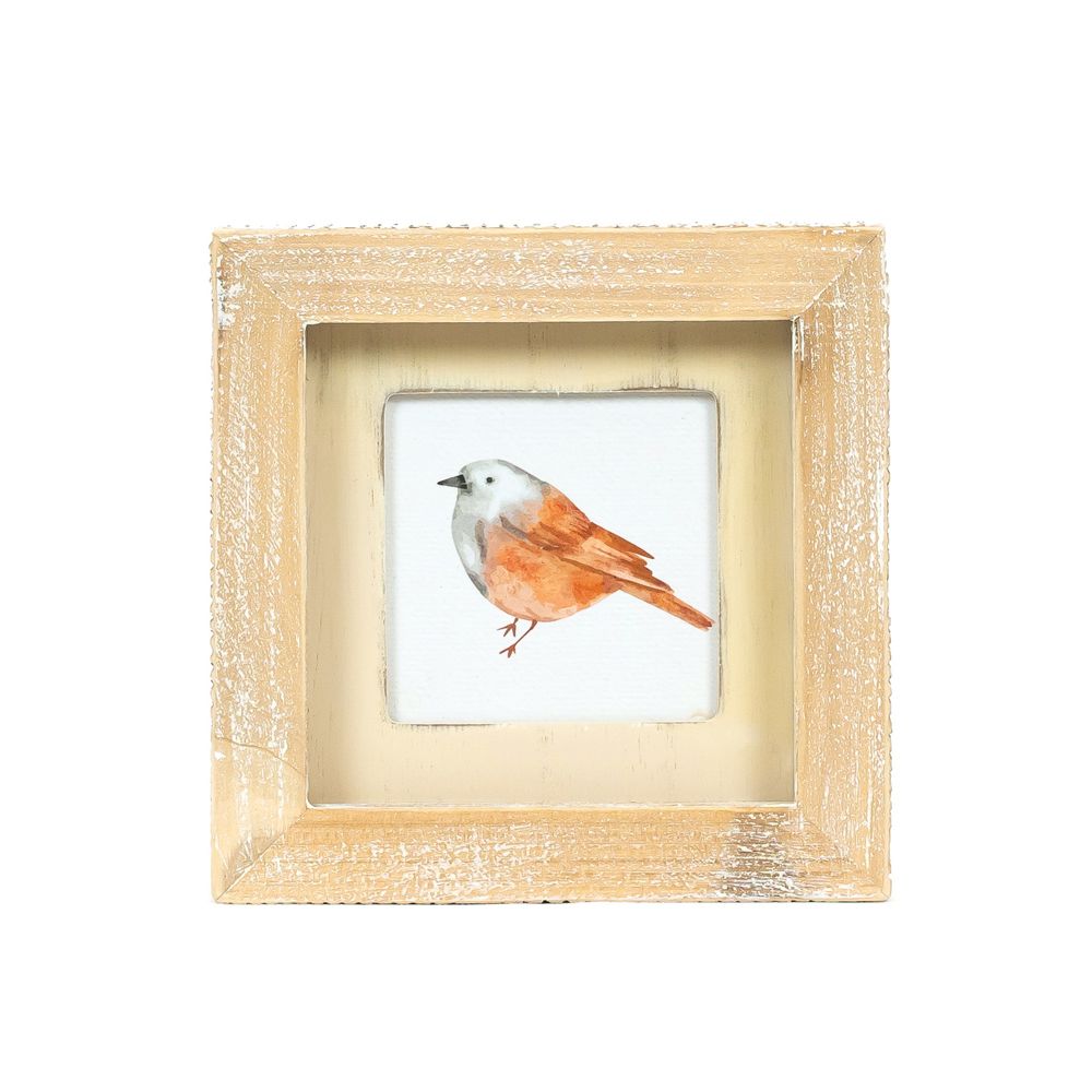 5" Reversible Wood Frame Sign - Bird