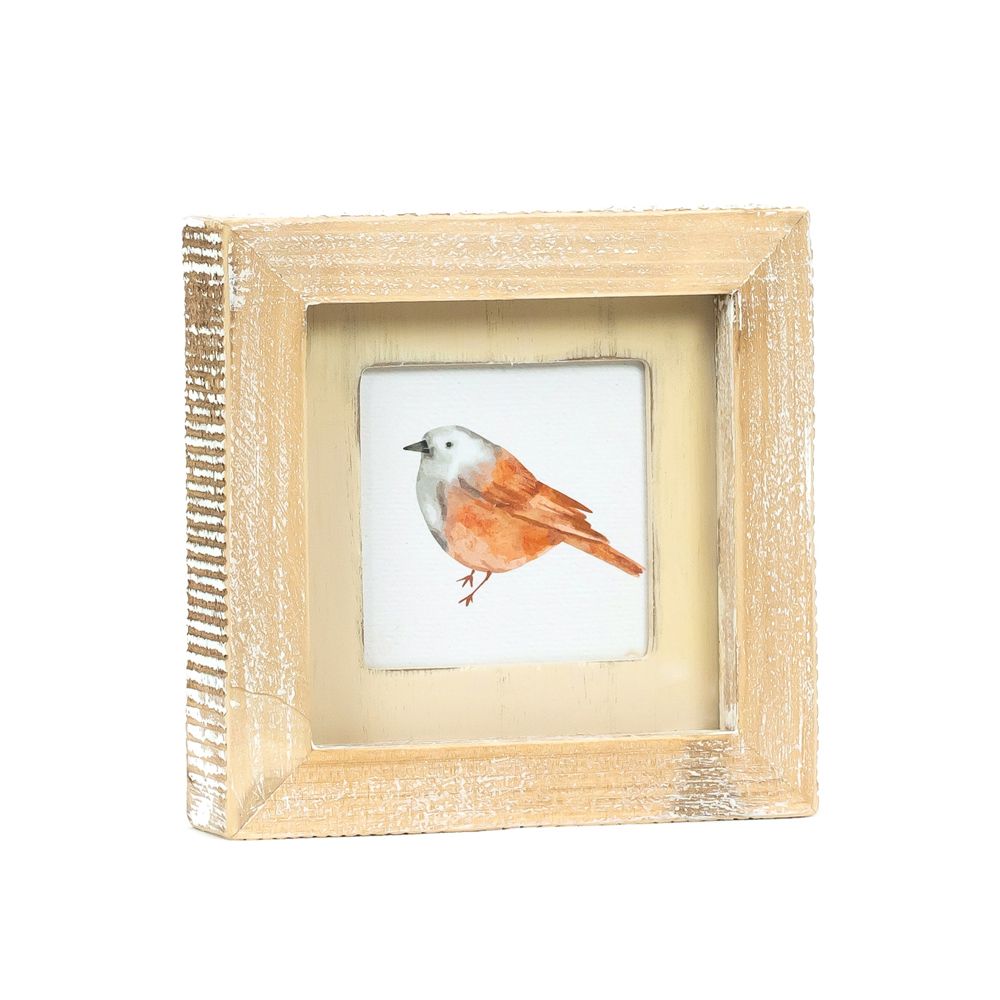 5" Reversible Wood Frame Sign - Bird
