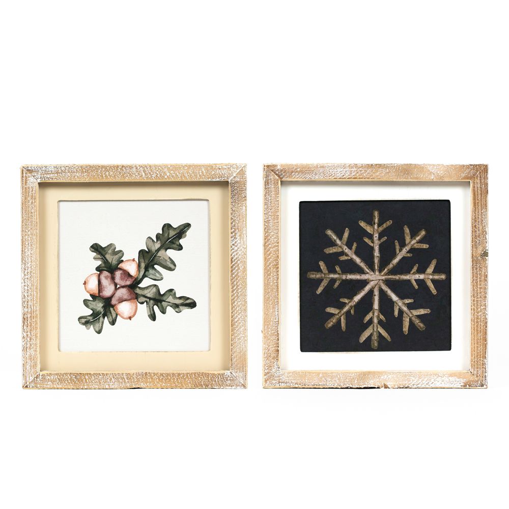 10x10x1.5 rvs wood frame sign (SNOWFLAKE/ACORN)