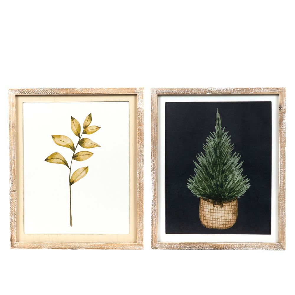 16x19x1.5 rvs wood frame sign (PINETREE/LEAVES)