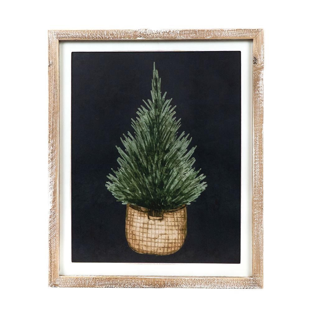 16" x 19" Reversible Wood Frame Sign - Pinetree/Leaves | Multicolor