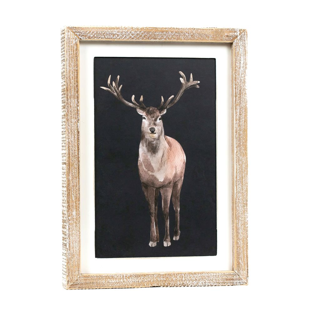 10" x 13" Reversible Wood Frame Sign - Reindeer and Pumpkin | Multicolor