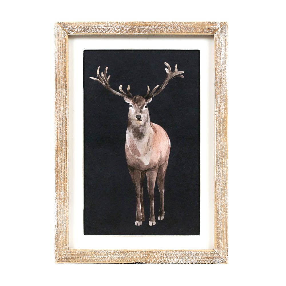 10" x 13" Reversible Wood Frame Sign - Reindeer and Pumpkin | Multicolor