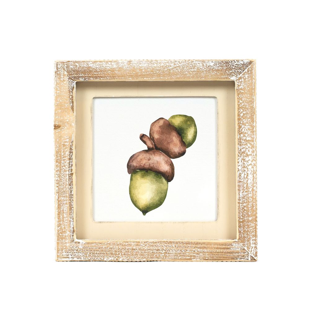 7" Reversible Wood Frame Sign - Berry/Acorn | Multicolor