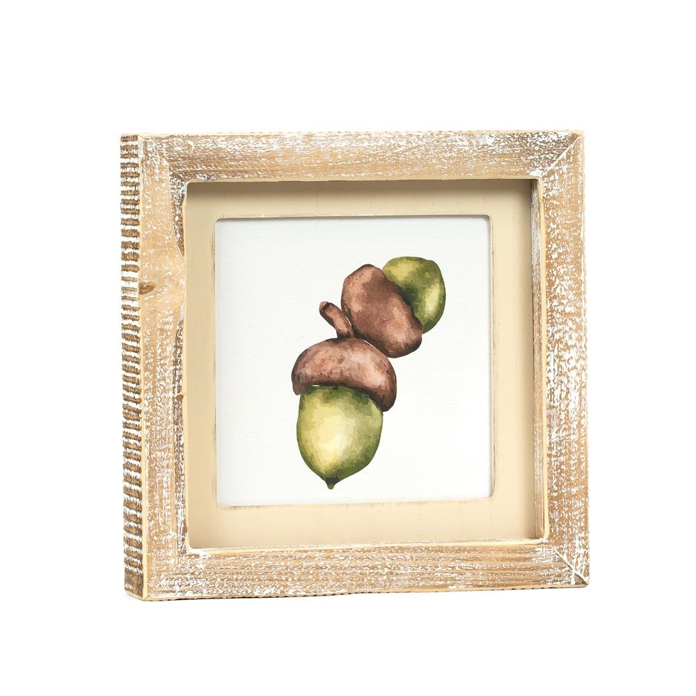 7" Reversible Wood Frame Sign - Berry/Acorn | Multicolor
