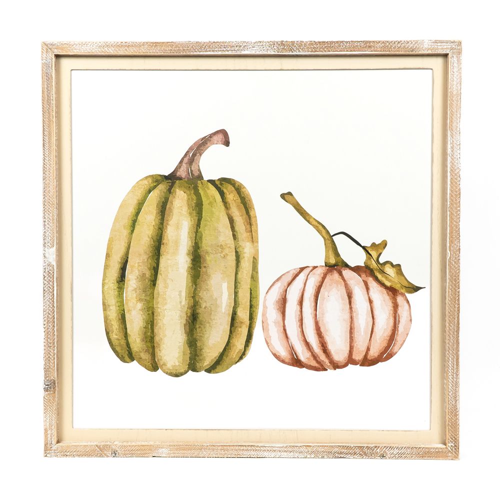 24" Reversible Wood Frame Sign - Pine and Pumpkin | Multicolor