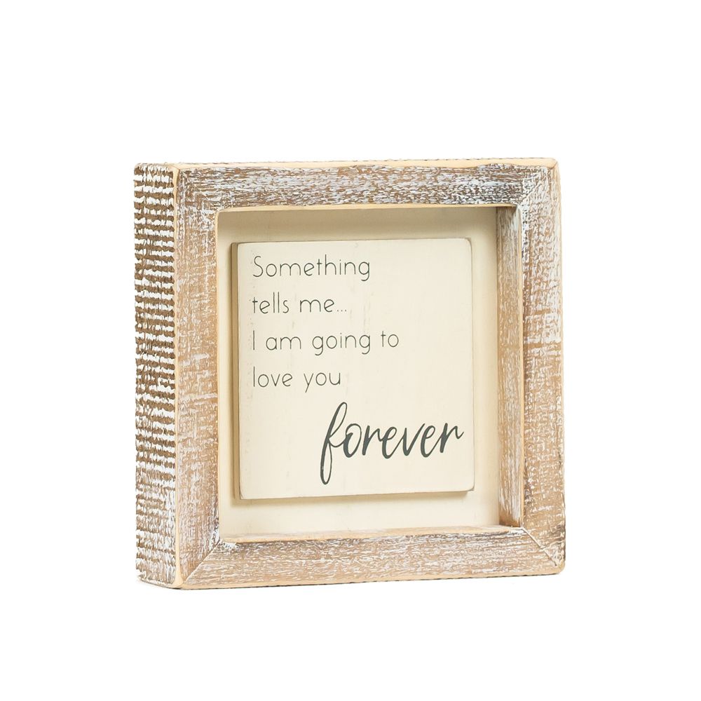5" Wood Frame Sign - Love You Forever | White and Gray