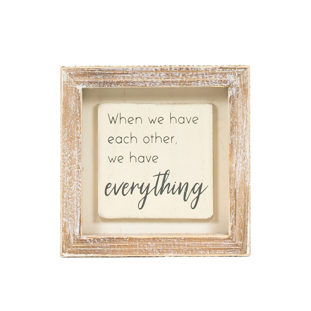 5x5x1.5 wood frame sign (EVERYTHING) wh/gy
